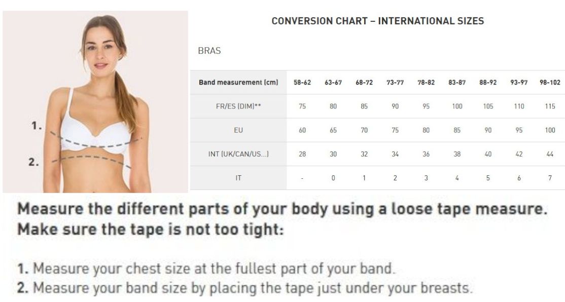 DIM size chart bra