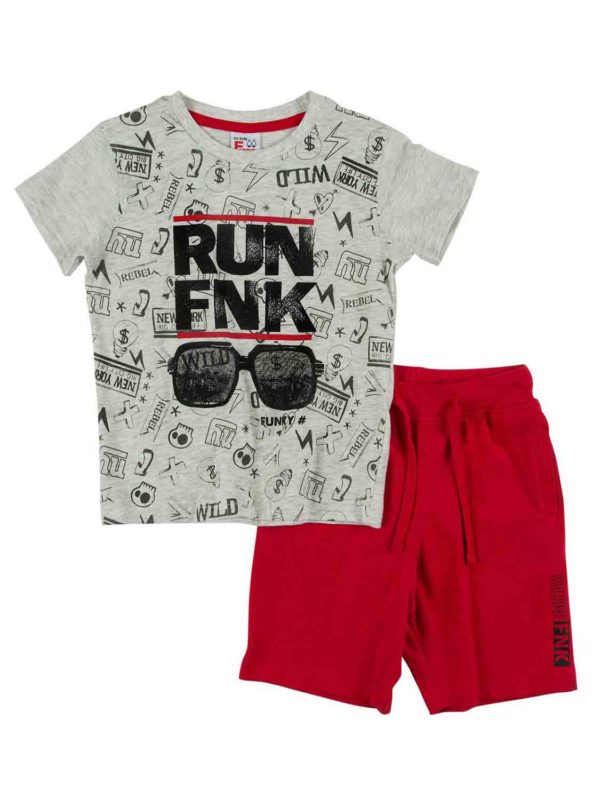 set FNK 121-302114-1 light grey melange-red 1