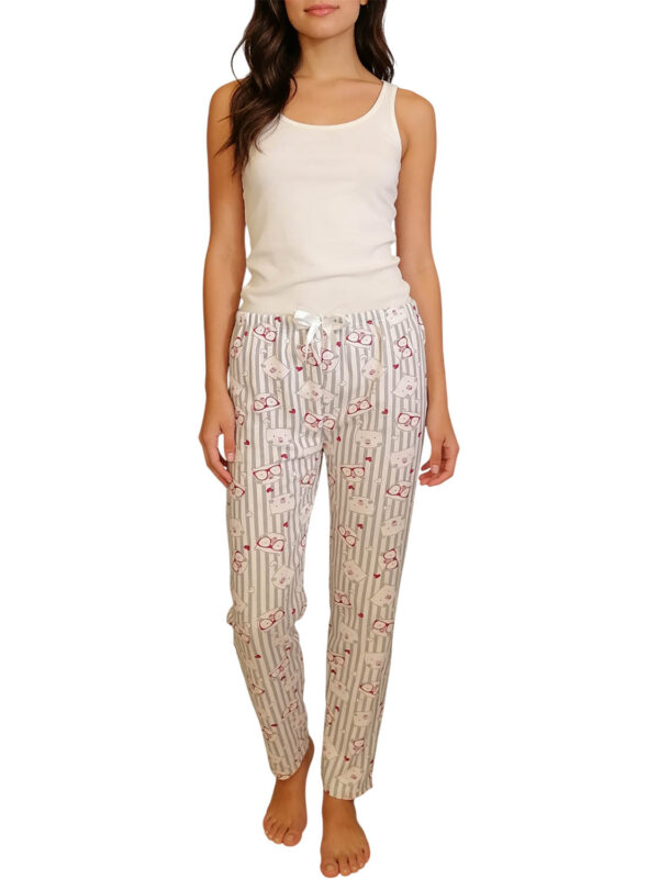 panteloni KAR HOMEWEAR EK-105 cats striped grey 2603 1