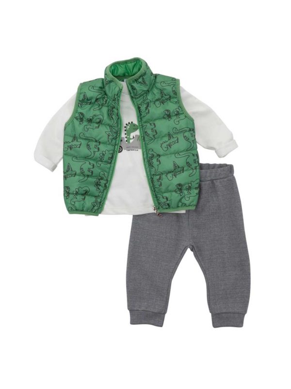 FNK 122-895107-2 622 green allover-ecru-grey