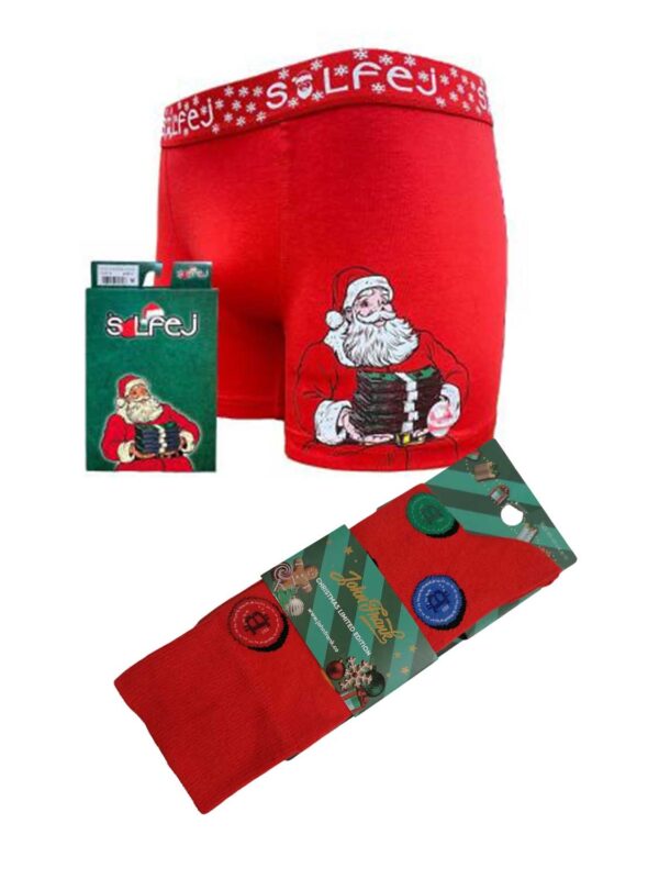 set SOLFEJ SANTA 1001Y.B with socks red 2511 1