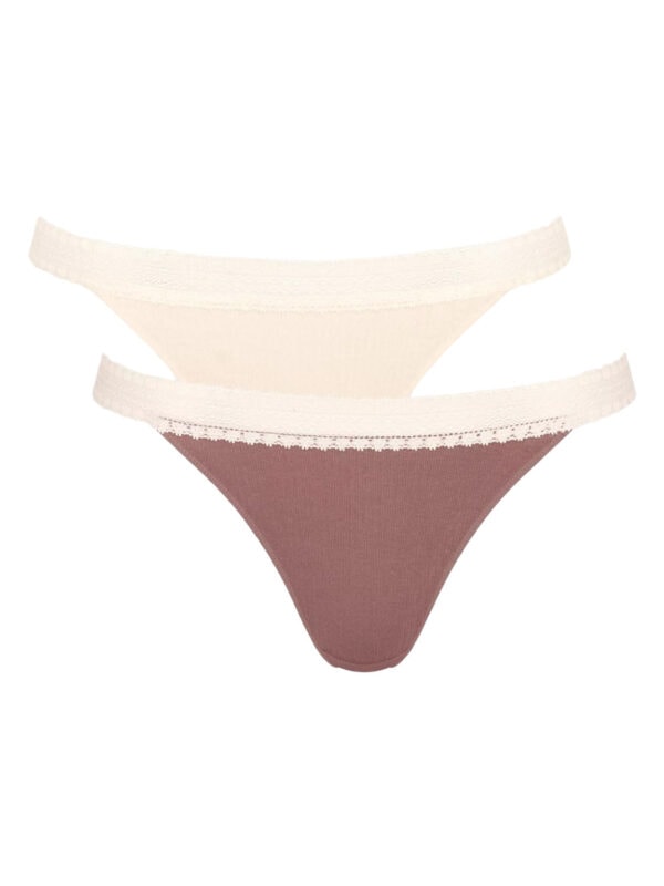 SLIP SLG GO RIBBED H TANGA 10213088 M003-T5 ecru-light brown 1