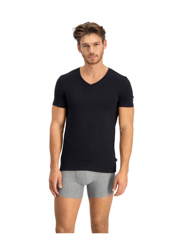 t-shirt LEV MEN V NECK T-SHIRT 905056001 884 jet black 1