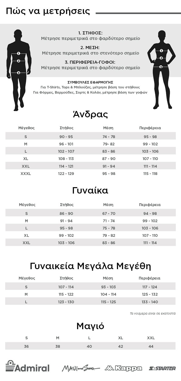 Ανδρική βερμούδα waffle S26 ADMIRAL AUREN 0821560026-27 - Μαύρο 3 magioAdmiral_Normal-Plus_SizeChart_GR