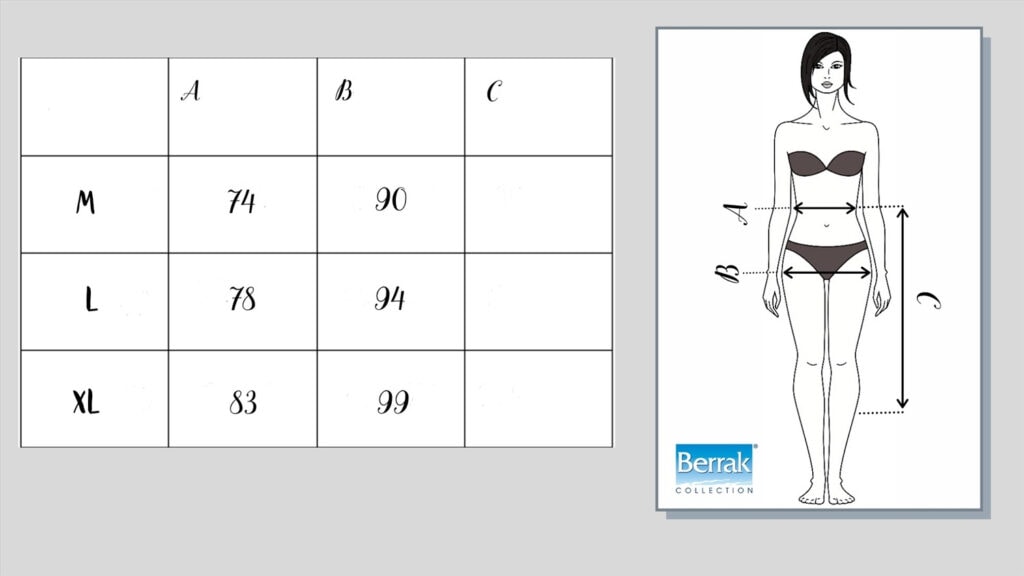Berrak w body size chart
