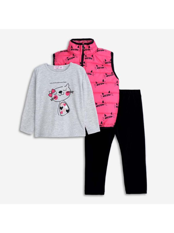 set FNK 225-795100-1 bubblegum-light grey melange-black 1