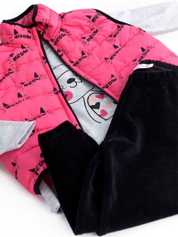 set FNK 225-795100-1 bubblegum-light grey melange-black 2