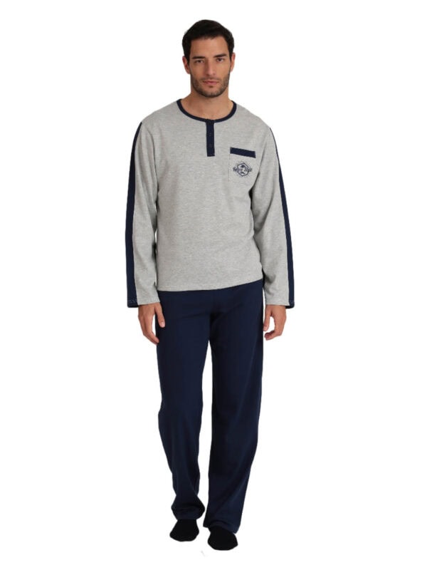 pytzama LCR MU 24622 grey melange-blue 2409 1