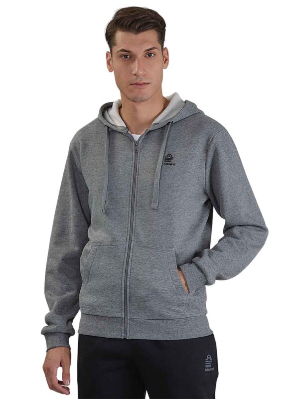 zaketa ADM LOGO HOODED ZIP 1921530007 52 dark grey melange 2411 1
