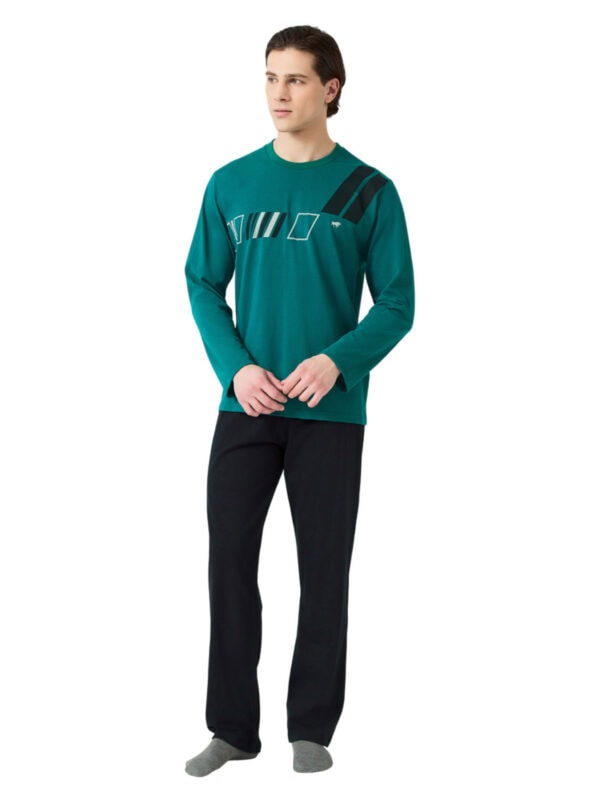 pytzama MIN ATHLETIC STRIPES 71167 843 green alpine 2502 1