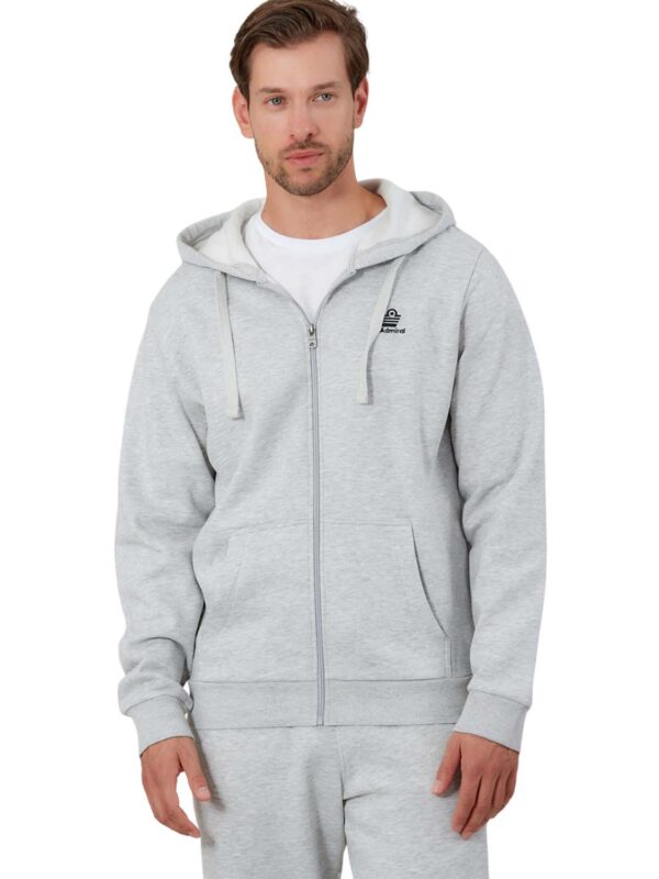 ADM LOGO SWEATER HOODED ZIP 1921550008-12 high rise light gray 2511 1
