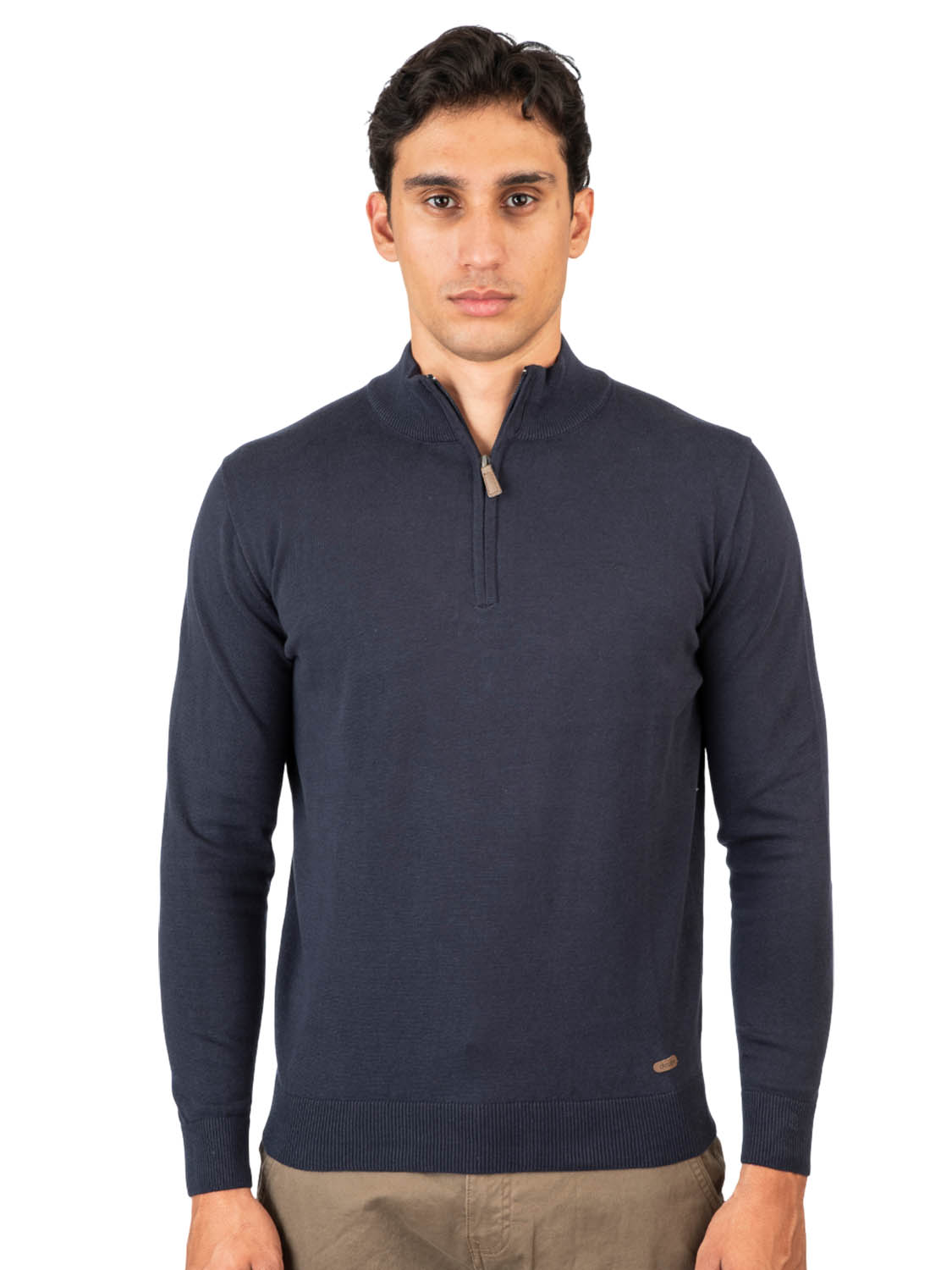 DBL KNIT HALF ZIP 252KNIT-8020 152 navy 2511 1 mplouza DBL KNIT HALF ZIP 252KNIT-8020 152 navy 2511 1