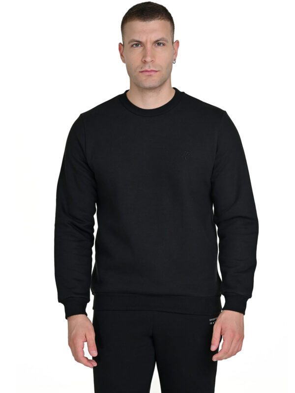 mplouza TAR CREWNECK FLEECE Μ26-74000-10 mavro 2511 1