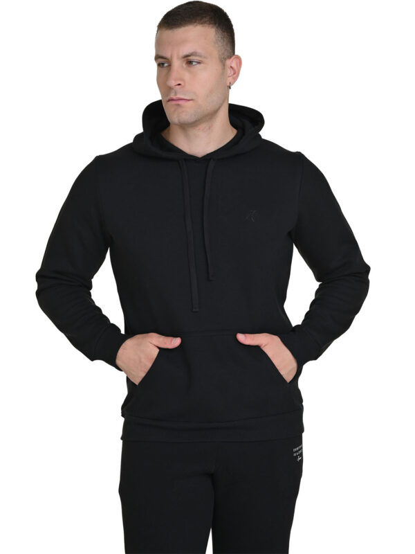 mplouza TAR HOODIE FLEECE Μ26-74025-10 mavro 2511 1