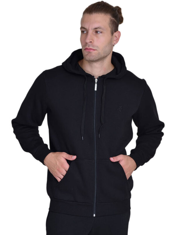 zaketa TAR JACKET HOODIE FLEECE M26-74040-10 mavro 2511 1