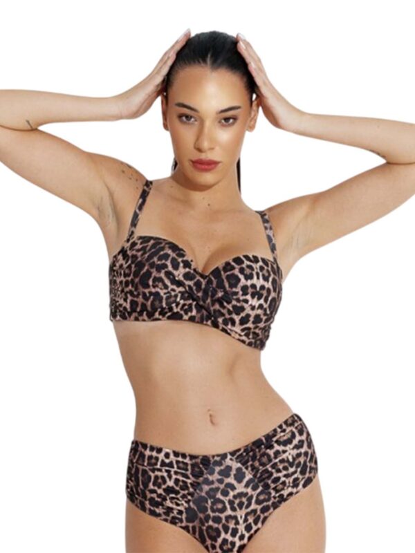 BLP CAT CALL STRAPLESS UNDERWIRE BIKINI TOP 26066082D 18 brown animal 2604 1