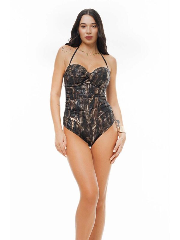 BLP CROCO EFFECT STRAPLESS ONEPIECE SWIMSUIT 26058074D 18 brown animal 2604 1