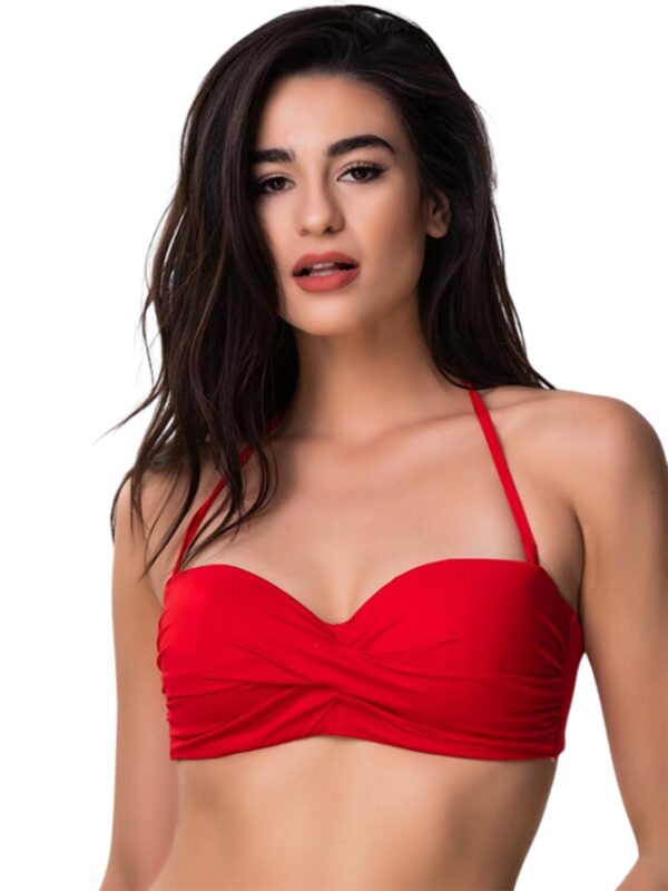 BLP SOLIDS STRAPLESS UNDERWIRED BIKINI TOP 26066093D 07 red 2604 1