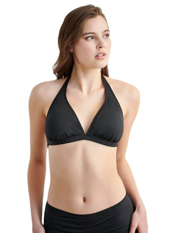 B4U SOLIDS HALTER TRIANGLE BIKINI TOP 26366082D 02 black 2605 1