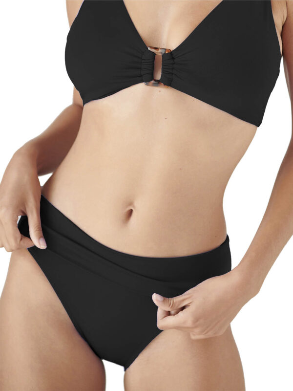 B4U SOLIDS PRINTED BIKINI BOTTOM WITH FOLDOVER WAISTBAND 26365085-02 black 2605 1