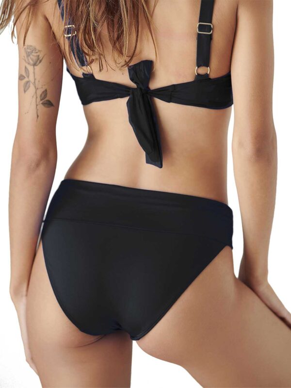 B4U SOLIDS PRINTED BIKINI BOTTOM WITH FOLDOVER WAISTBAND 26365085-02 black 2605 2