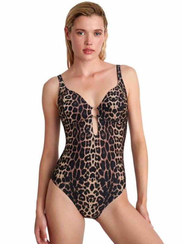 BLP CAT CALL ONEPIECE SWIMSUIT 26058080-18 brown animal 2604 1