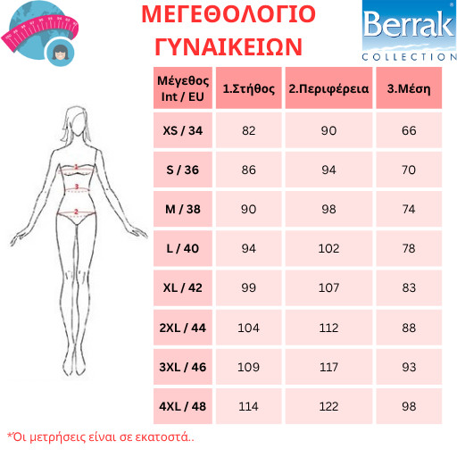Berrak W size chart 2605