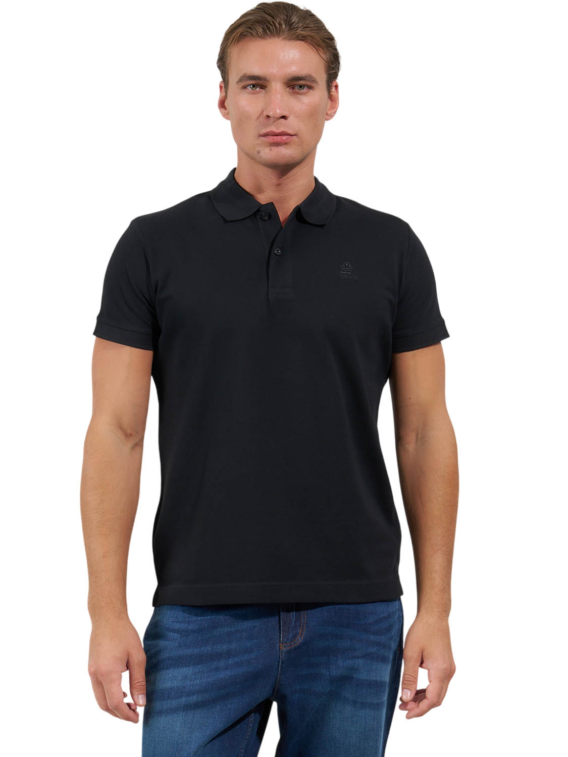 Ανδρική βαμβακερή κοντομάνικη μπλούζα POLO 626 ADMIRAL 1121560001 27 – Μαύρο