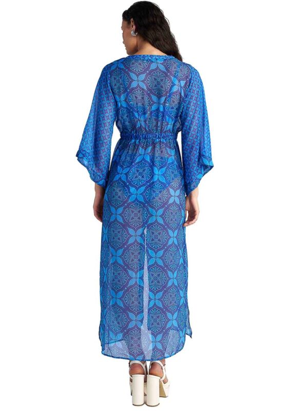kaftan B4U BLUE IKAT SEMI-SHEER MAXI DRESS KAFTAN 26384581 25 ciel 2606 2