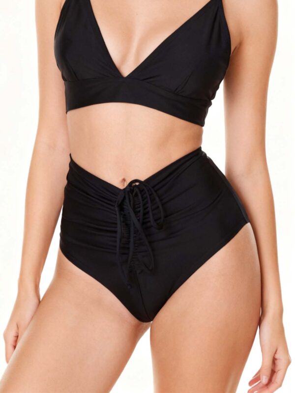 B4U FASHION SOLIDS HI-WAIST BRIEF WITH FRONT SHIRRING DETAIL 26365094 02 black 2606 1