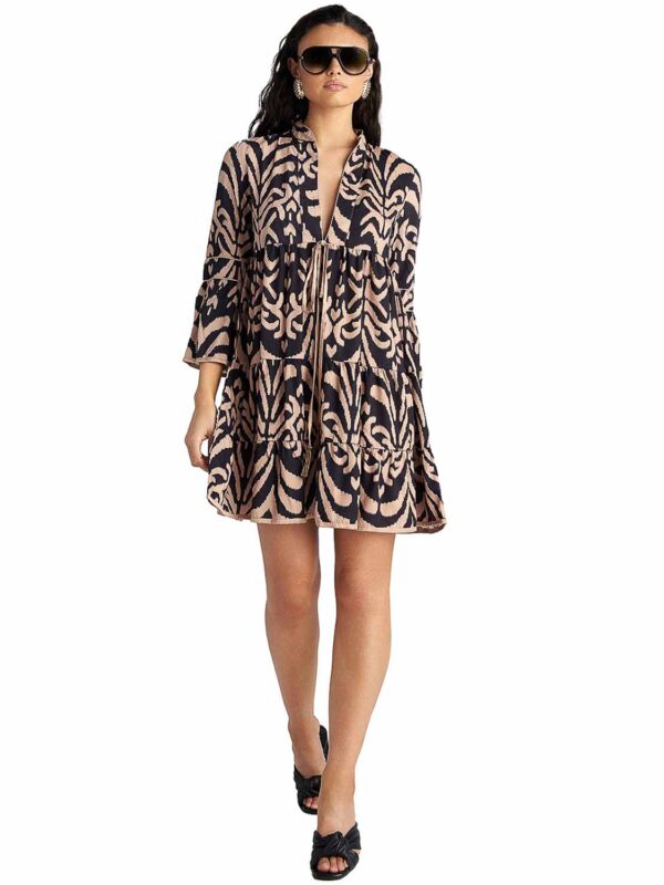 kaftan B4U TOFFEE LEO MINI DRESS KAFTAN 26384572 02 mavro 2606 1