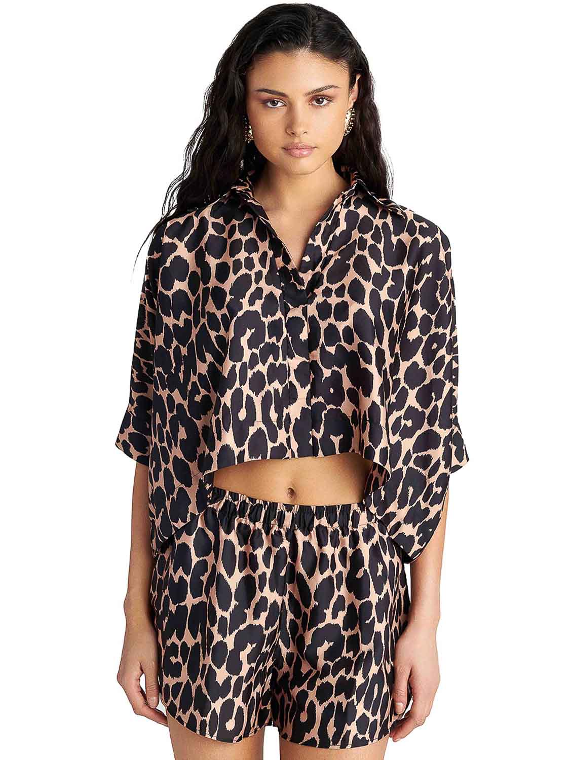 B4U TOFFEE LEO SEMI-SHEER CROP SHIRT WITH PRINT 26388571-02 black 2606 1 B4U TOFFEE LEO SEMI-SHEER CROP SHIRT WITH PRINT 26388571-02 black 2606 1