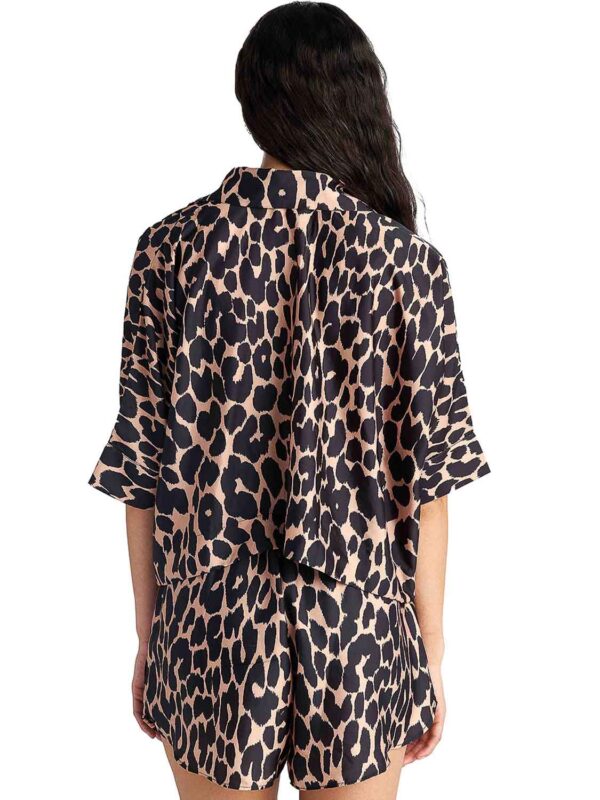 B4U TOFFEE LEO SEMI-SHEER CROP SHIRT WITH PRINT 26388571-02 black 2606 2