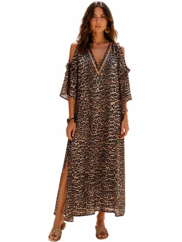 kaftan BLP CAT CALL MAXI DRESS KAFTAN 26084080 18 animal brown 2606 1