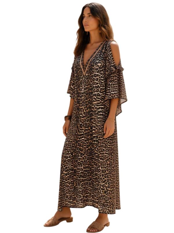 kaftan BLP CAT CALL MAXI DRESS KAFTAN 26084080 18 animal brown 2606 2