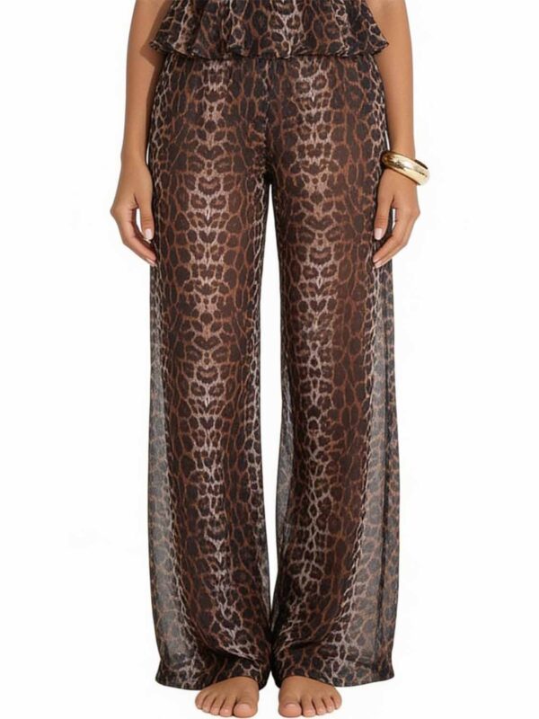BLP CAT CALL SEMI-SHEER PRINTED BEACH PANTS 26080079-18 brown 2606 1