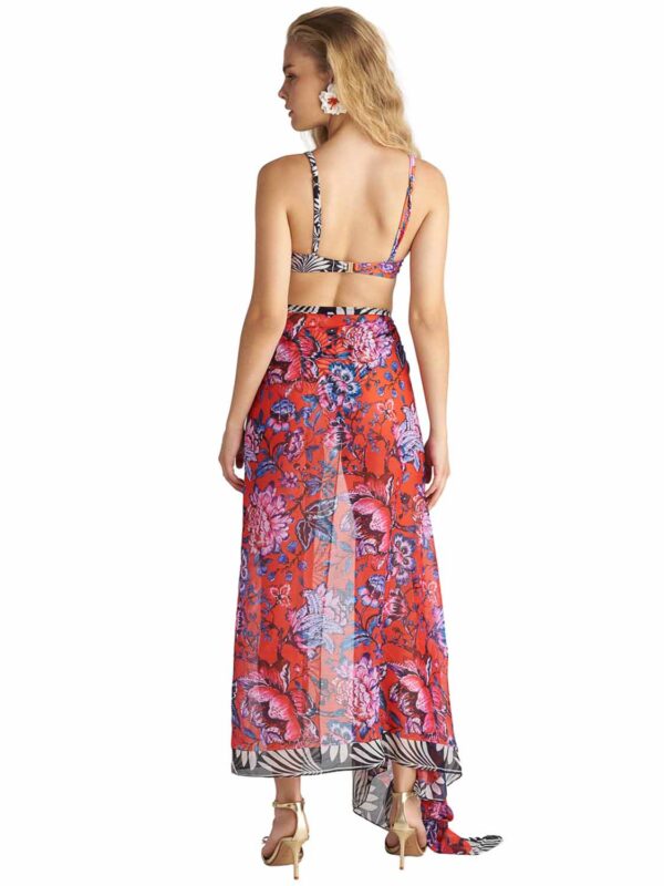 B4U BIRDS OF PARADISE PRINTED PAREO 26383591-07 red 2607 2