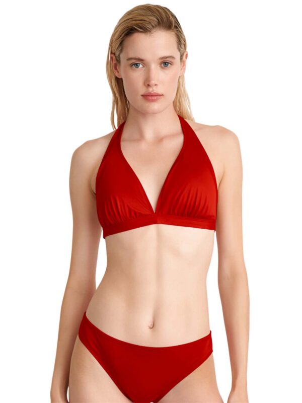 B4U SOLIDS HALTER TRIANGLE BIKINI TOP 26366082D-07 red 2607 1
