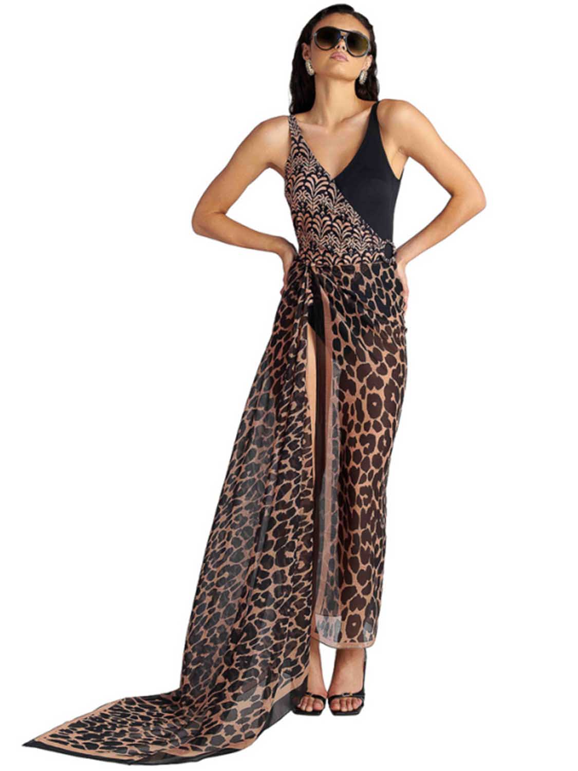 B4U TOFFEE LEO PRINTED PAREO 26383572-02 black 2607 1 B4U TOFFEE LEO PRINTED PAREO 26383572-02 black 2607 1