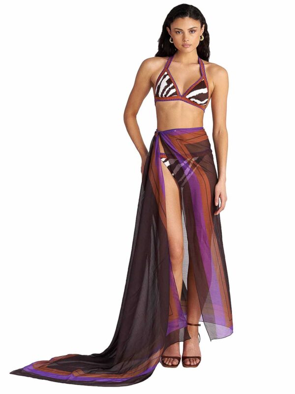 B4U ZEBRA STRIPES PRINTED PAREO 26383562-18 brown 2607 1