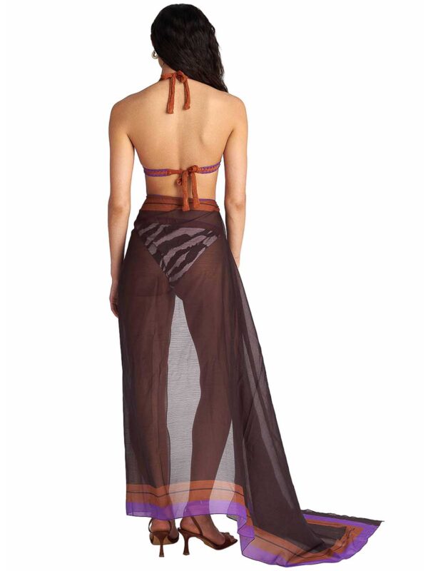 B4U ZEBRA STRIPES PRINTED PAREO 26383562-18 brown 2607 2